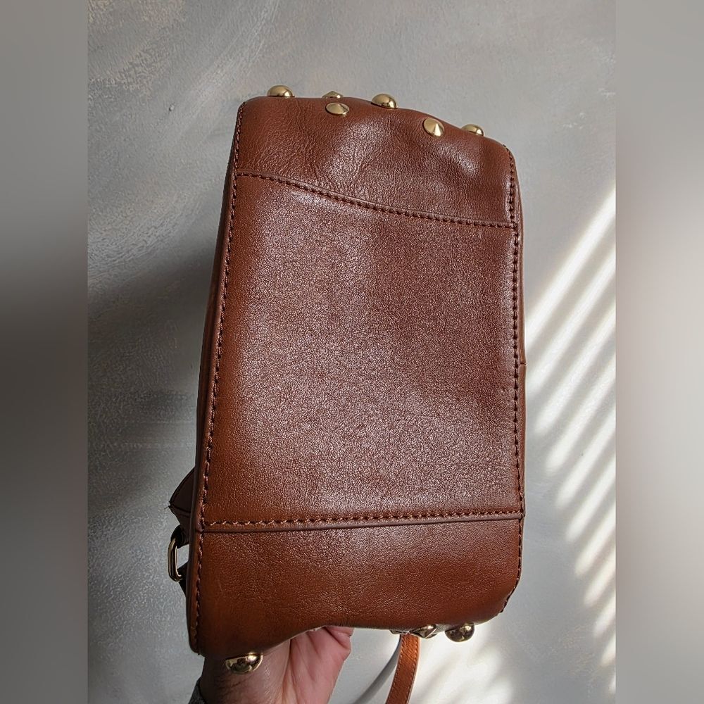Vintage Juicy Couture Leather Tan Gold Side Studded Hobo Shoulder Handbag Purse - Picture 9 of 16